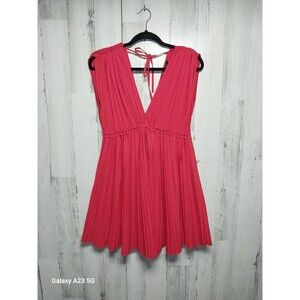 Zara Vibrant Pink Pleated Mini Dress
